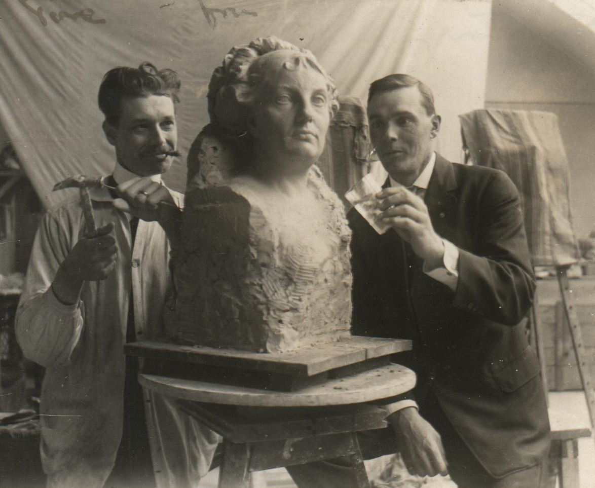 Tore Strindberg tillsammans med Strindbergska släktföreningens grundare Gustaf Strindberg,Foto:Strindbergska släktföreningens arkiv.